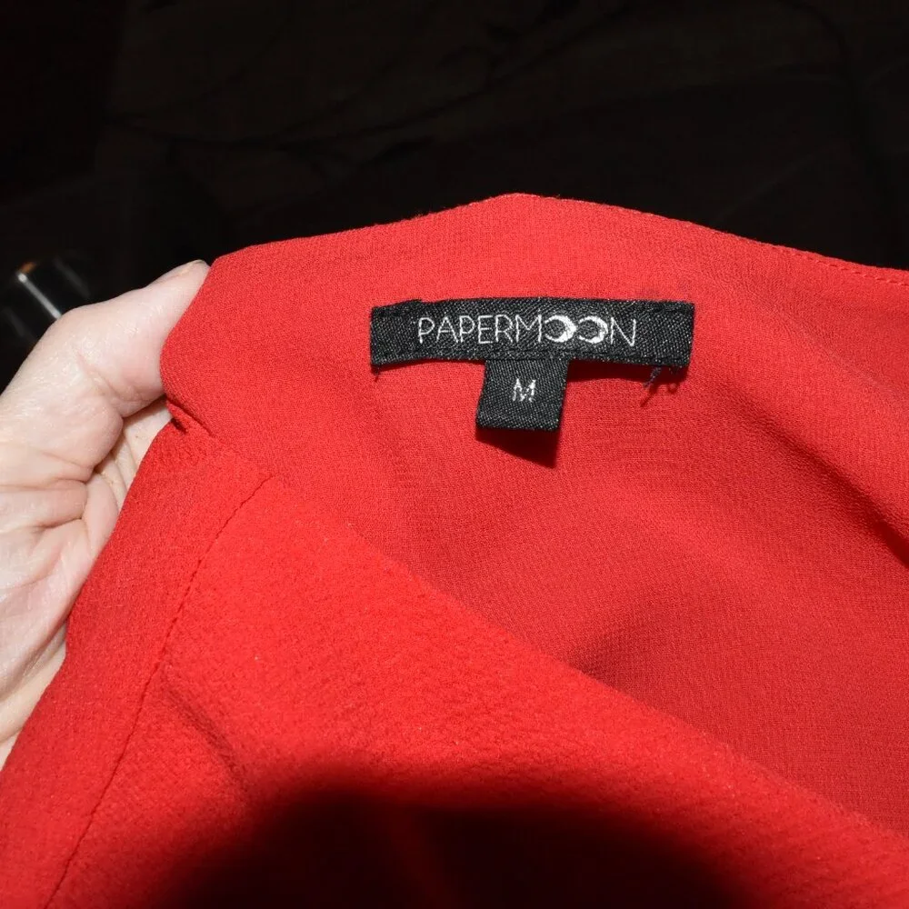 Very Nice Papermoon Mariko Scallop Sleeve Blouse Size M - Picture 6 of 6